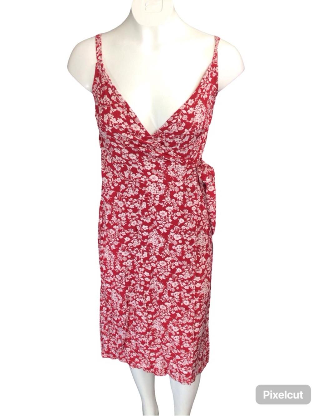 Hollister Red Floral Spaghetti-Strap Maxi Dress with Side Slit - Picture 2 of 6